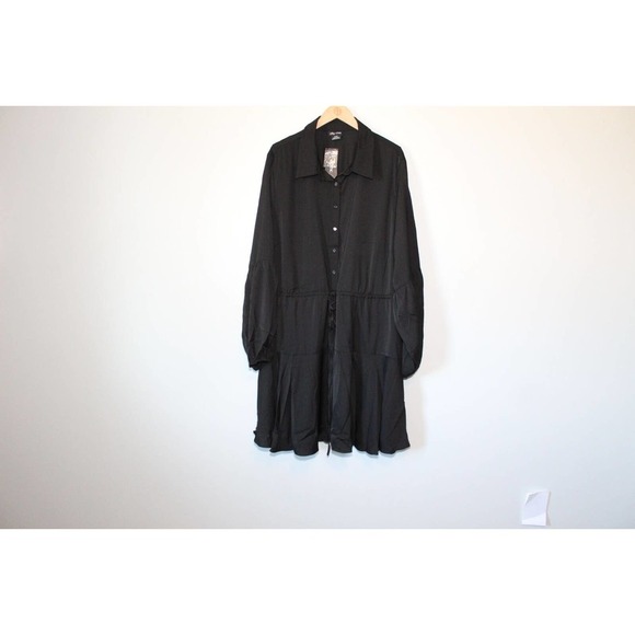 NWT *READ NOTE* City Chic Flounce Shirt Dress Black Plus Size 22 XL H14235 - Picture 8 of 12